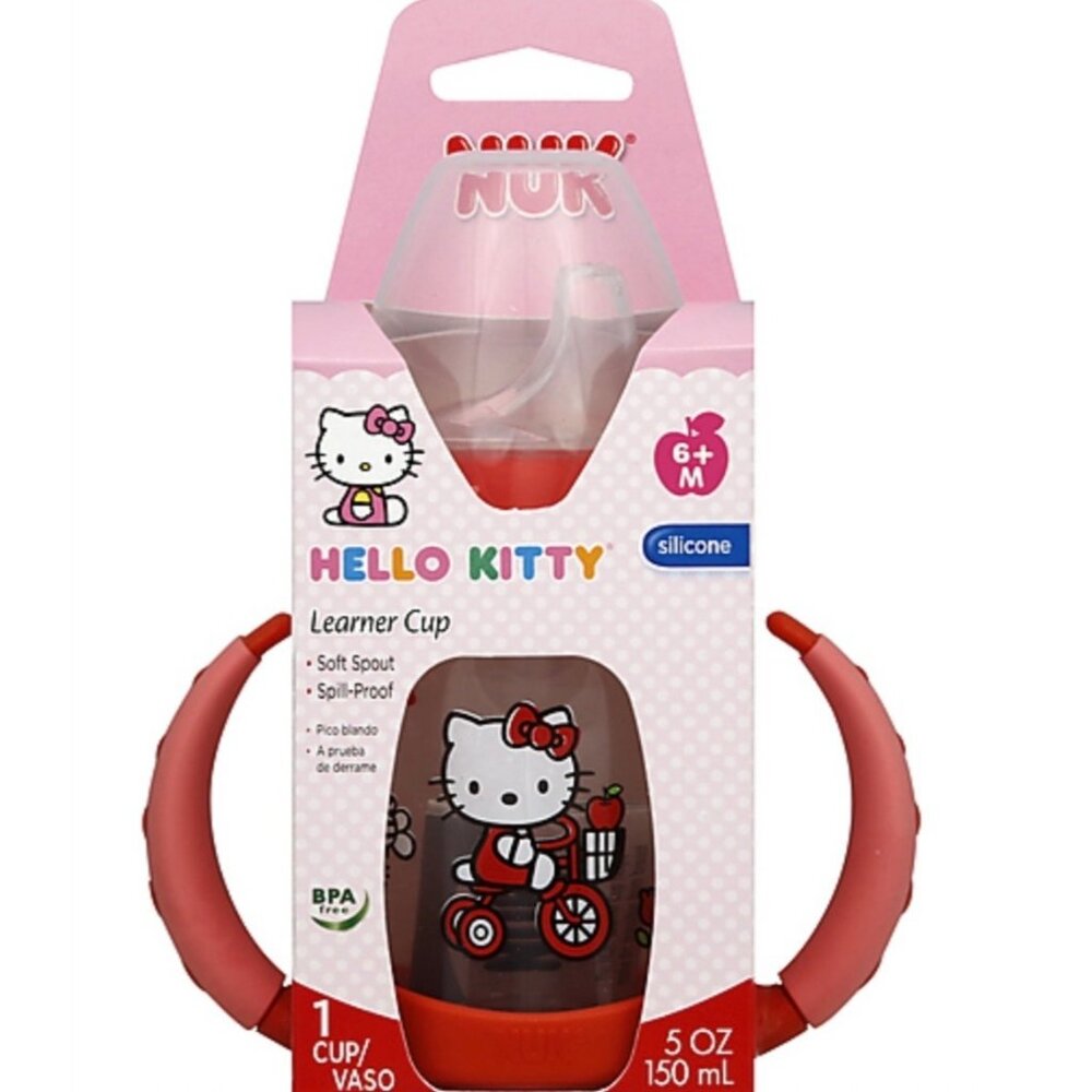 Hello Kitty NUK Learner Cup 6+ Months 5 oz Silicone Soft Spout Spill-Proof RARE